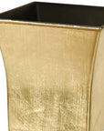 7" Gold Recycled Plastic Indoor Outdoor Square Pot Planter