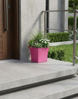 7" Hot Pink Recycled Plastic Indoor Outdoor Square Pot Planter