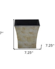 7" Gray Recycled Plastic Indoor Outdoor Square Pot Planter