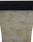 7" Gray Recycled Plastic Indoor Outdoor Square Pot Planter