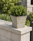 7" Gray Recycled Plastic Indoor Outdoor Square Pot Planter