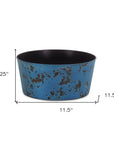 12" Blue Recycled Plastic Indoor Outdoor Round Pot Planter