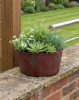 12" Red Recycled Plastic Indoor Outdoor Round Pot Planter
