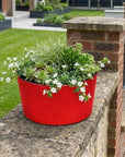 12" Red Recycled Plastic Indoor Outdoor Round Pot Planter