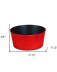 12" Red Recycled Plastic Indoor Outdoor Round Pot Planter