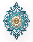 45" X 34" Turquoise Solid Wood Hanging Wall Decor