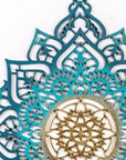 45" X 34" Turquoise Solid Wood Hanging Wall Decor