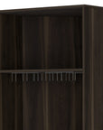 27" Dark Brown Corner Bar Cabinet With Multiple Shelves