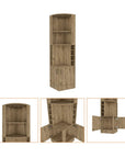18" Natural Corner Bar Cabinet With Eleven Shelves