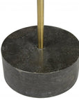 30" Black And Brown Solid Wood And Marble Round End Table