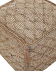 18" Brown Jute Cube Trellis Pouf Ottoman