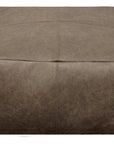 22" Gray Brown Distressed Leather Pouf Ottoman