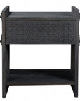 26" Dark Gray One Drawer Nightstand