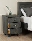 30" Gray Three Drawer Nightstand