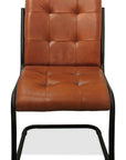 Tufted Cinnamon and Black Upholstered Leather Dining Side Chair