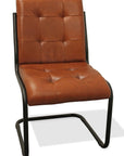 Tufted Cinnamon and Black Upholstered Leather Dining Side Chair