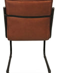 Tufted Cinnamon and Black Upholstered Leather Dining Side Chair