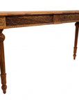 54" Brown Solid Wood Distressed Console Table