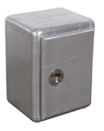 18" Silver Aluminum Standard Accent Cabinet With One Shelf