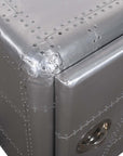 18" Silver Aluminum Standard Accent Cabinet With One Shelf