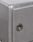 18" Silver Aluminum Standard Accent Cabinet With One Shelf