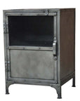 20" Silver Metal Accent Cabinet With Two Shelves
