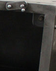 20" Silver Metal Accent Cabinet With Two Shelves