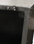 20" Silver Metal Accent Cabinet With Two Shelves