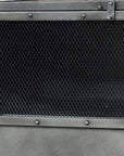20" Silver Metal Accent Cabinet With Two Shelves