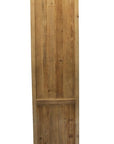 47" Natural Solid Wood Carved Geometric Accent Cabinet With Four Doors