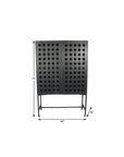 48" Dark Gray Solid Wood and Metal Holey Two Door Accent Chest