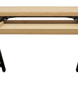 60" Ivory and Black Solid Wood Executive Desk