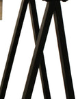 60" Ivory and Black Solid Wood Executive Desk