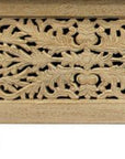 46" Antique White Solid Carved Wood Scroll Bench with Flip Top