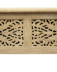46" Antique White Solid Carved Wood Scroll Bench with Flip Top
