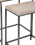 Set of Two 25" Black And Brown Solid Wood Nested Tables