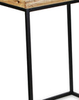 Set of Two 25" Black And Brown Solid Wood Nested Tables