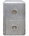 32" Silver Aviator Aluminum Two Drawer Filing Cabinet