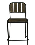 Five Piece Brown and Black Square Solid Wood Dining Set with Four Chairs