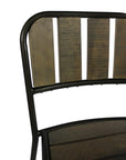 Five Piece Brown and Black Square Solid Wood Dining Set with Four Chairs