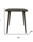 Five Piece Brown and Black Square Solid Wood Dining Set with Four Chairs