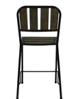 Five Piece Brown and Black Square Solid Wood Dining Set with Four Chairs
