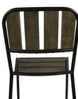 Five Piece Brown and Black Square Solid Wood Dining Set with Four Chairs