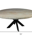 Seven Piece Gray and Black Round Solid Wood Dining Set with Six Chairs