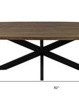 Seven Piece Gray and Black Solid Wood Dining Set with Six Chairs