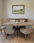 Seven Piece Gray and Black Solid Wood Dining Set with Six Chairs