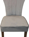 Seven Piece Gray and Black Solid Wood Dining Set with Six Chairs