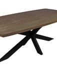 Nine Piece Gray and Black Solid Wood Dining Set with Eight Chairs