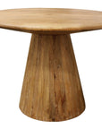 Five Piece Natural Round Solid Wood Dining Set with Four Chairs