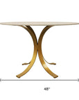 Five Piece Ivory and Gold Round Marble Dining Set with Four Chairs